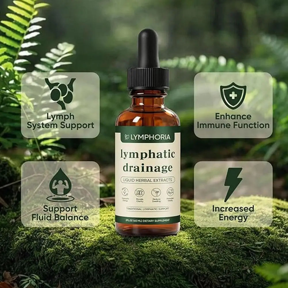 Lymphatic Drainage Liquid Drops - Immune & Lymph System Support Supplement Natural Herbal Blends Promotes Lymph Circulation & Re
