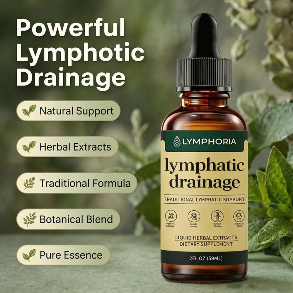 Lymphatic Drainage Liquid Drops - Immune & Lymph System Support Supplement Natural Herbal Blends Promotes Lymph Circulation & Re